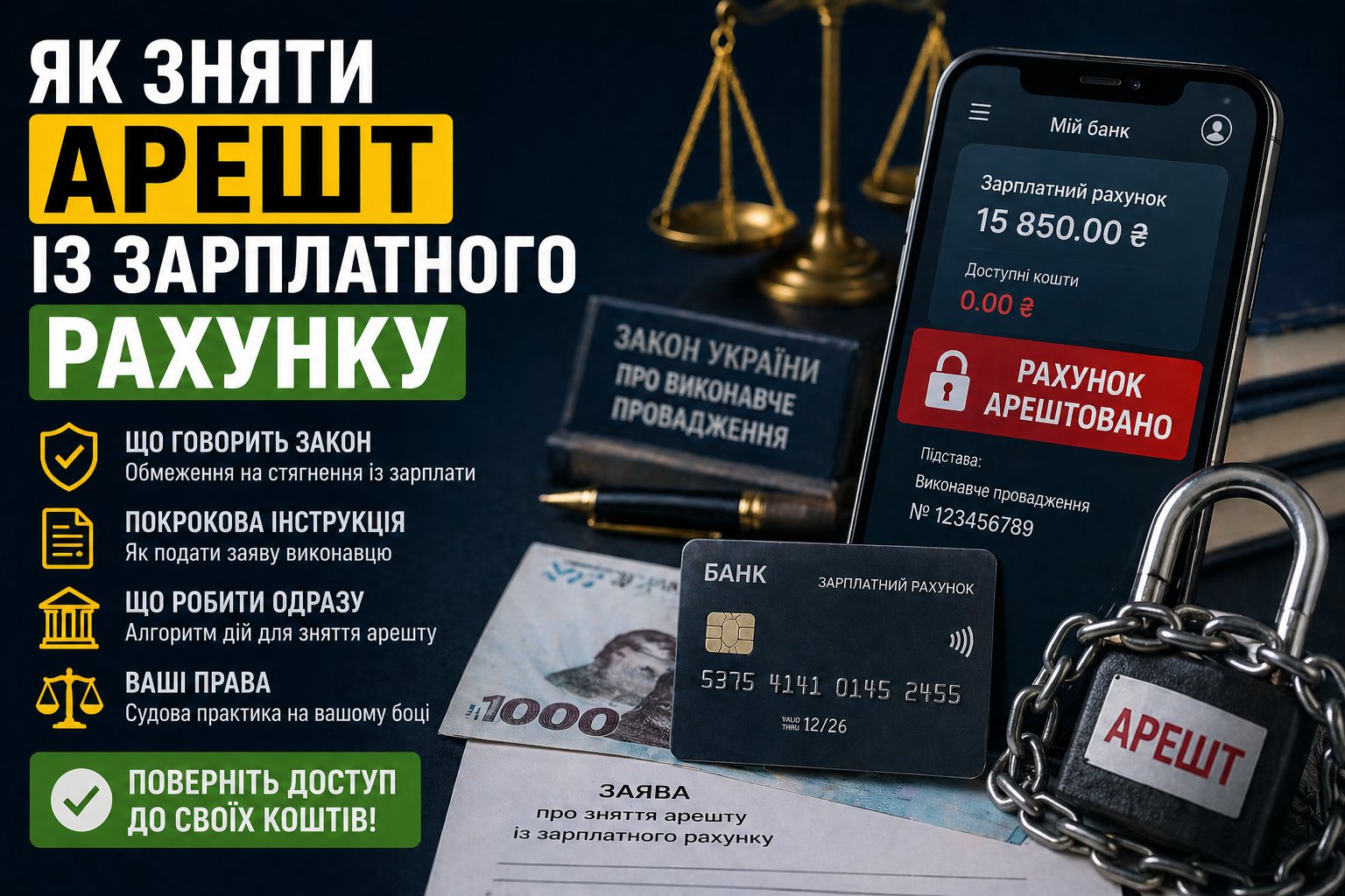 Як зняти арешт із зарплатного рахунку
